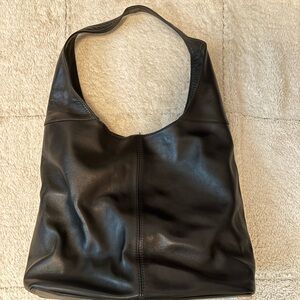 Elegant Black Leather Tote Bag